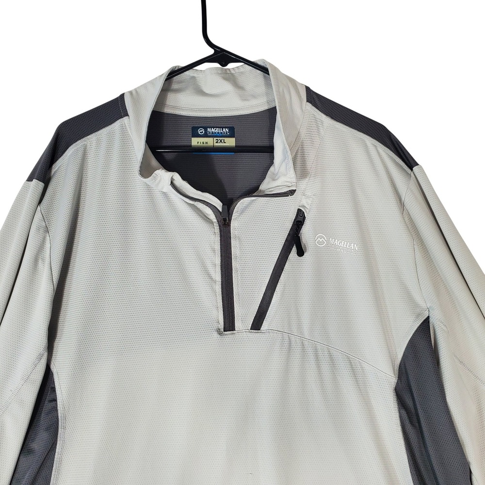 Magellan Outdoors Pro Angler Mens 2XL Grey 1/4 Zip Fishing Shirt
